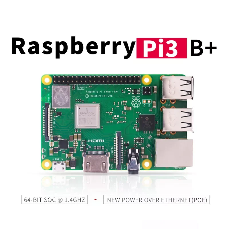 

2022 Raspberry Pi 3 Model B+ Plus Built-in Broadcom 1.4GHz quad-core 64 bit processor with WiFi Bluetooth and USB Port
