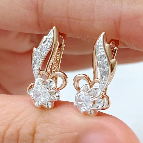 Серьги-капельки Kinel из меди с кубическим цирконием