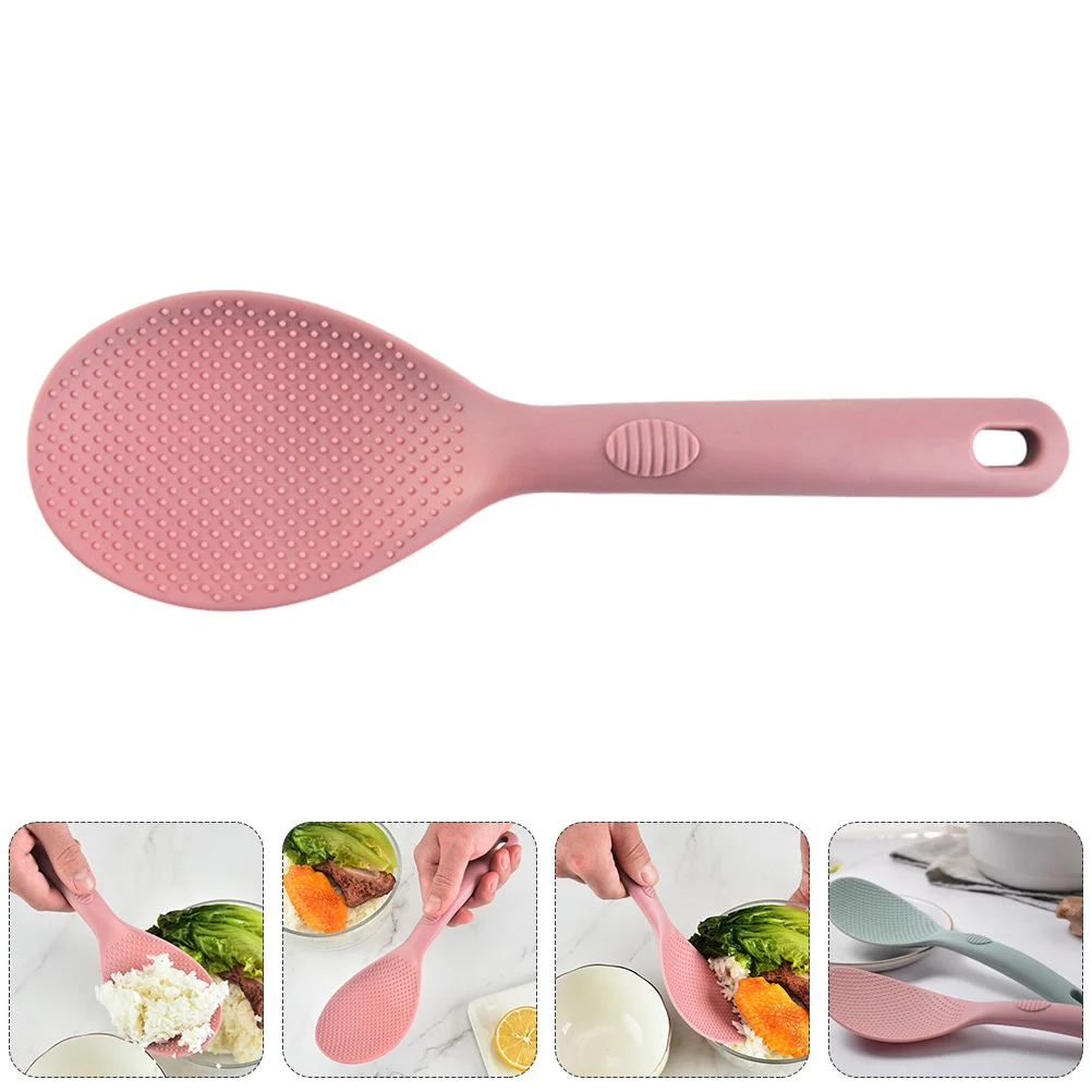 

Rice Spoon Spoons Paddle Ladle Serving Scoop Paddles Japanese Soupsilicone Cooking Cooker Standing Kitchen Scooper Spatulalarge