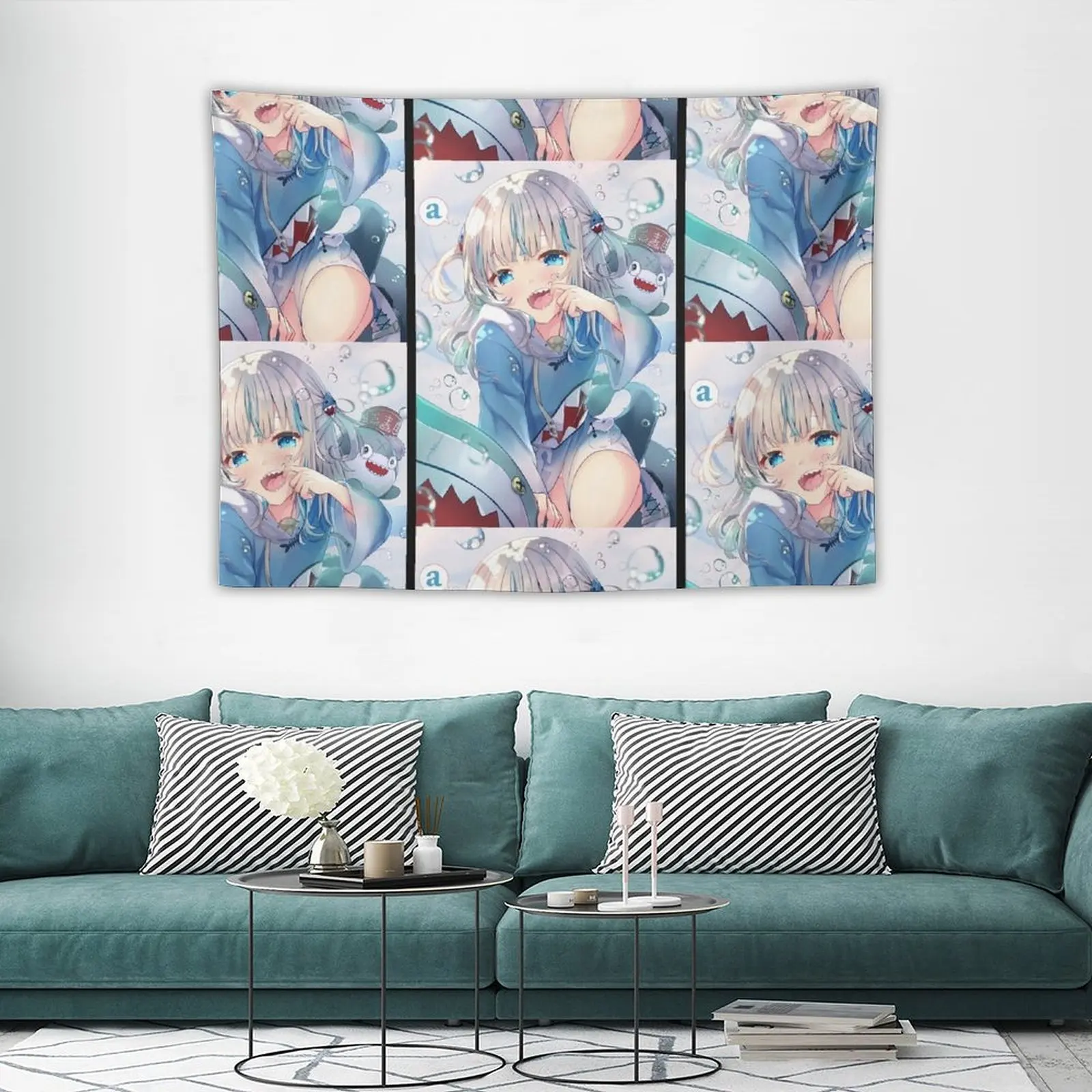 Gawr Gura Hololive Премиальный гобелен уличное украшение декор для спальни комнаты милый