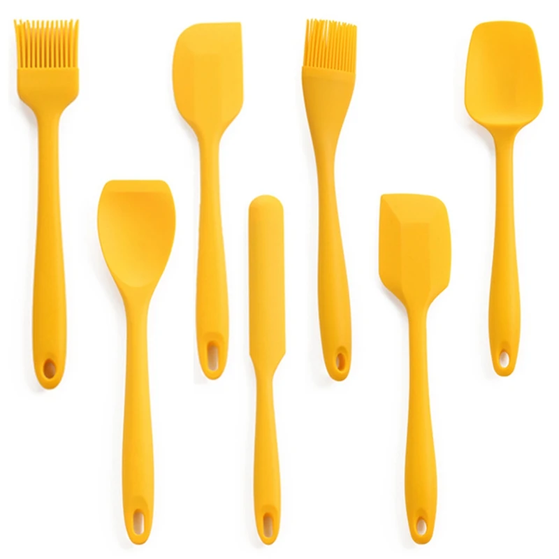 

7 Pcs Silicone Spatula Set - Heat Resistant Spatula Kitchen Utensils Set For Cooking, Baking And Mixing