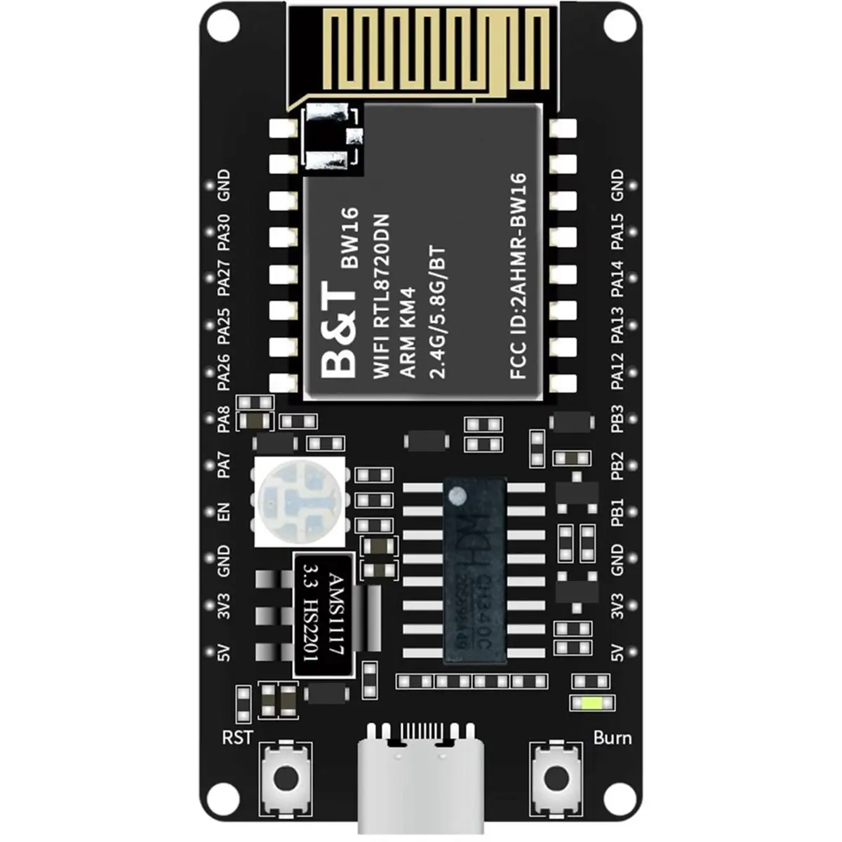 Фото (A23G) Отладочная плата BW16-Kit с модулем Wi-Fi RTL8720DN (двухдиапазонный 2.4G и 5G) и Bluetooth BLE с низким энергопотреблением, интерфейс Type-C №5