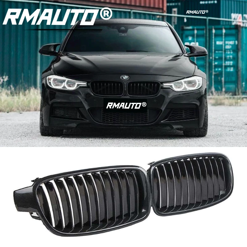 

Передняя решетка для радиатора автомобиля из углеродного волокна, гоночные решетки для BMW 3 серии F30 F31 F35 2012-2018, аксессуары для стайлинга авто...