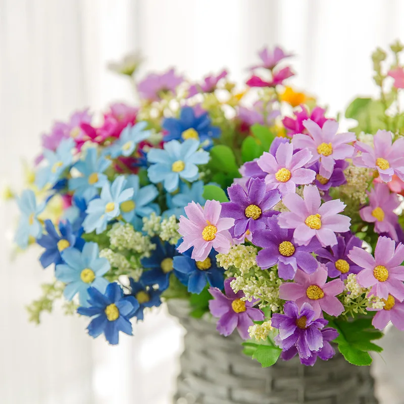 

Artificial flower 32cm 7 heads 1 piece orchid pink zou chrysanthemum fake flower home room desktop decoration plant flower
