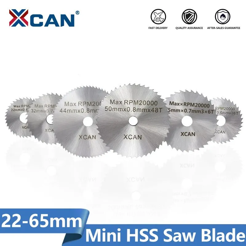 XCAN Saw Blade 22-65mm Mini Circular Saw Blade Fit on Dremel Rotary Tools HSS Steel Cut off Disc for Wood PVC Plastic 