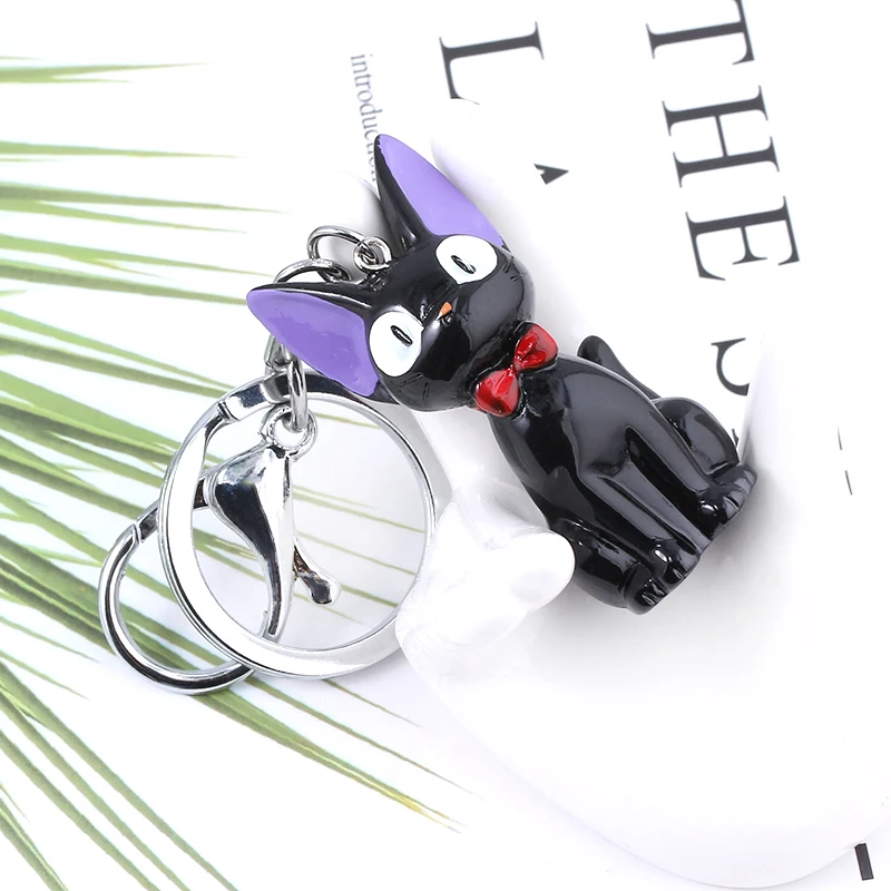 

Kiki's Delivery Service Cat JiJi Keychain Cartoon Role Toys 3D Keyring For Kids Cute Animal Decoration