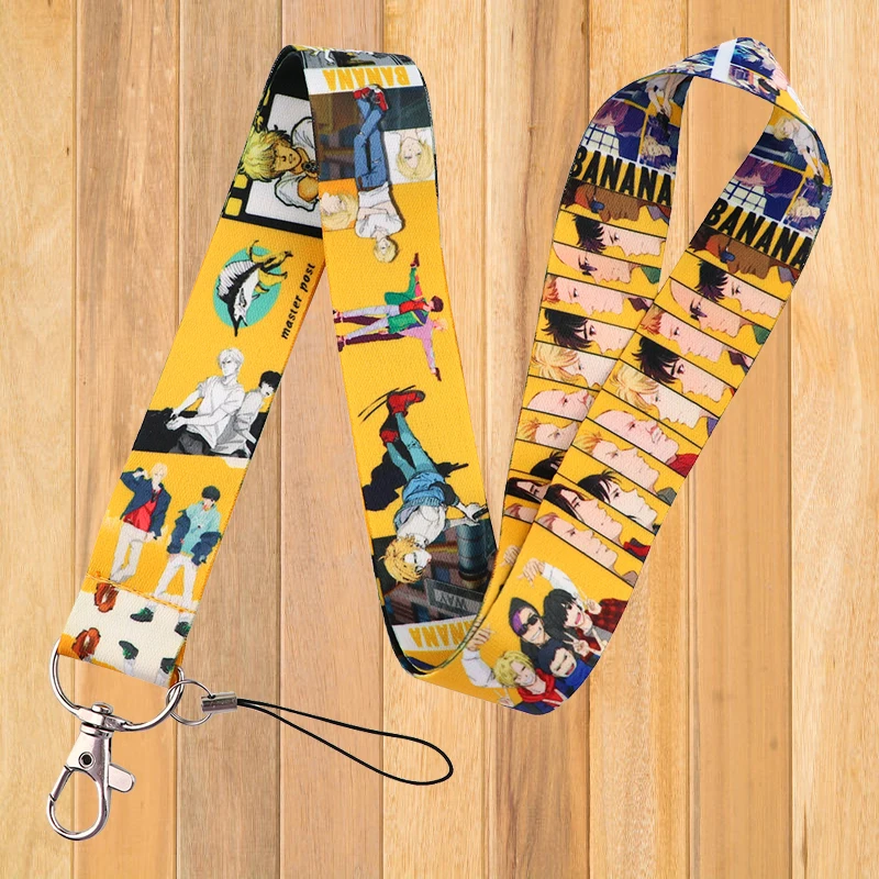 A0166 Anime BANANA FISH Lanyard For Keychain ID Card Cover Pass Mobile Phone USB Badge Holder Key Ring Neck Straps Accessories