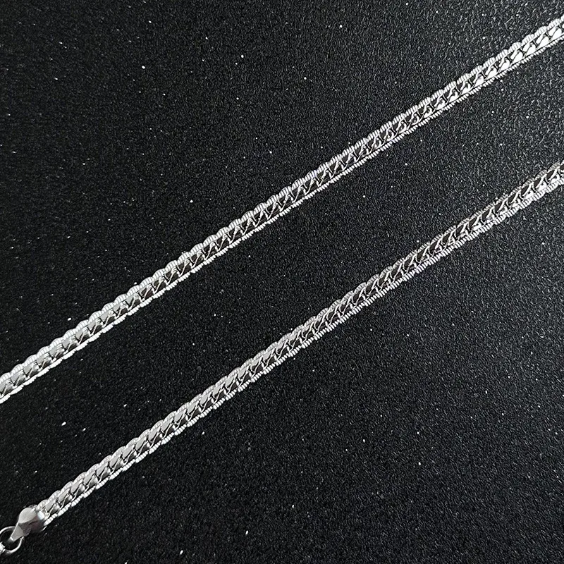 Ожерелье с боковой цепью для мужчин и женщин серебро 925 пробы 5 мм 20-60 см модные