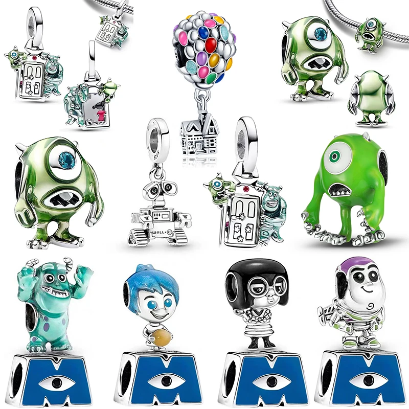 

Plata de ley 925 Оригинальный аниме Disney Микки Маус и Минни Маус самолёт Шарм для Pandore 925 оригинальный браслет для женщин