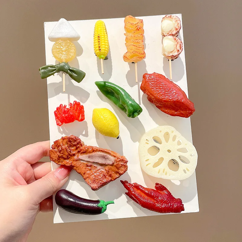 

Забавные заколки для волос, имитация овощей, мяса, заколки для волос, Детские Инструменты для укладки волос, интересные аксессуары для волос...