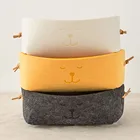 DIY Настольная коробка для хранения милая собака улыбка Печать войлочная корзина для хранения Складная Прихожая вход ключ лоток для хранения разное Органайзер