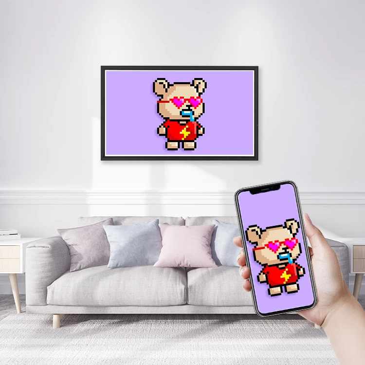 OEM деревянная 43-дюймовая цифровая фоторамка wifi 4K большая рамка для фотографий NFT
