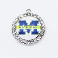 diy necklace us university football team michigan dangle charms diy necklace earrings bracelet sports jewelry accessories