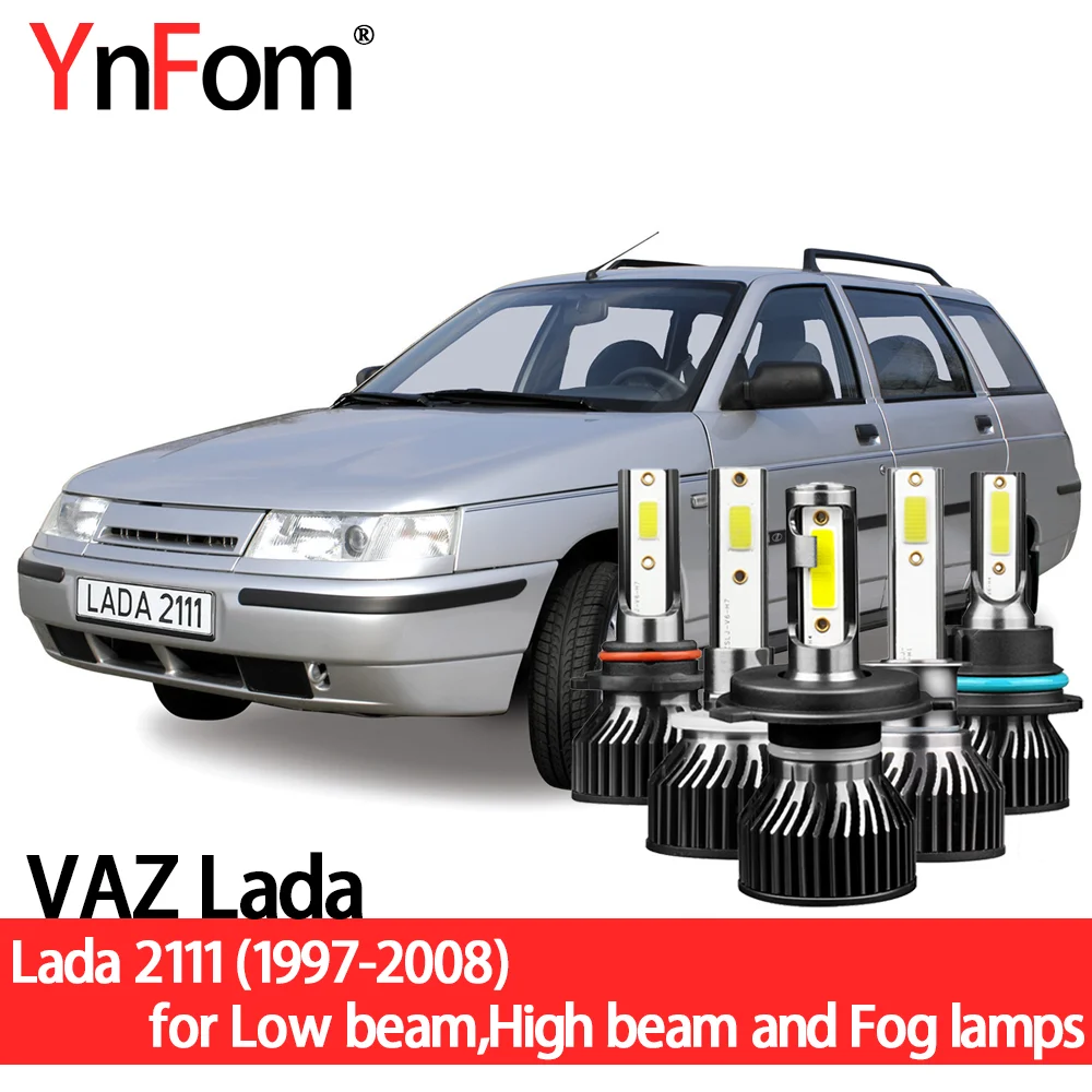 

YnFom VAZ Lada Special LED Headlight Bulbs Kit For 111(2111) 1997-2008 Low beam,High beam,Fog lamp,Car Accessories