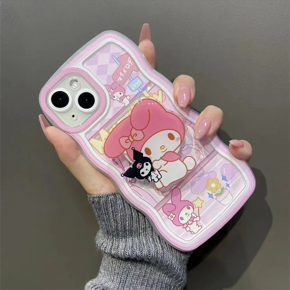 Sanrios горячий Мультфильм My Melodys кронштейн силиконовая кудрявая волна фотоэлемент