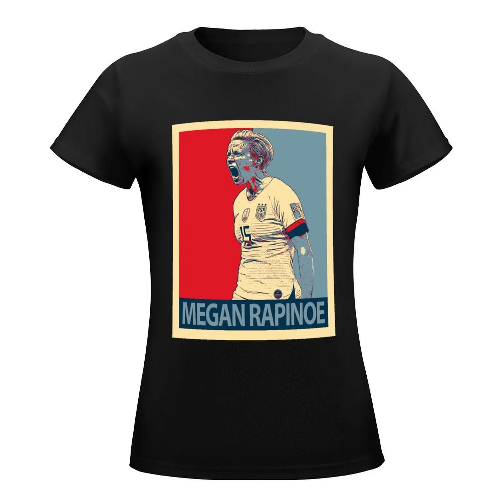 Женская Черная футболка с принтом Меган рапино большие размеры