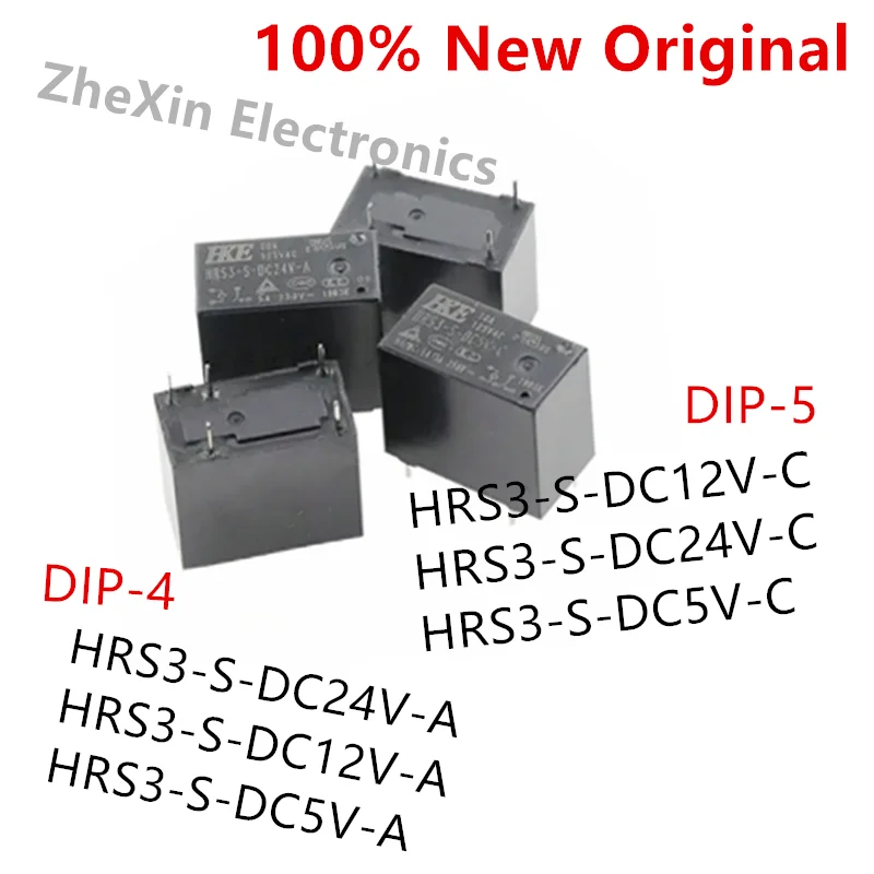 

10 шт., HRS3-S-DC24V-A, HRS3-S-DC12V-A DIP-4 Φ, HRS3-S-DC24V-A DIP-5