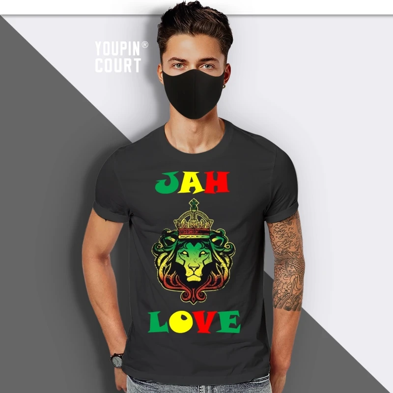 

JAH LOVE T-SHIRT - Reggae Rasta Rastafarian Bob Marley - Sizes S to XXXL Cool Casual pride t shirt men Unisex New Fashion