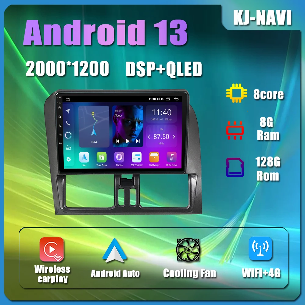 

Android 13 For Volvo XC60 I 1 2008 - 2017 Car Radio Carplay Multimedia Video Player Navigation Stereo GPS DSP 4G LTE WIFI