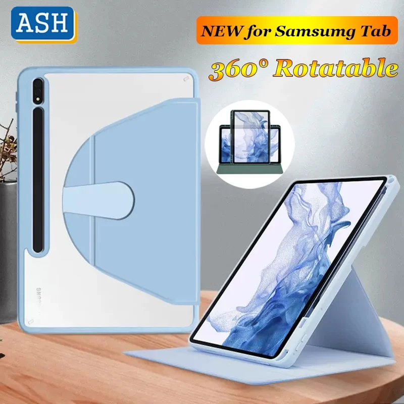 ASH 360 Degree Rotation Case for Samsung Galaxy Tab S8 X700 S7 S6 Lite A8 10.5 X200 X205 A7 10.4 A7 Lite A 8.0 T290 T295 Cover