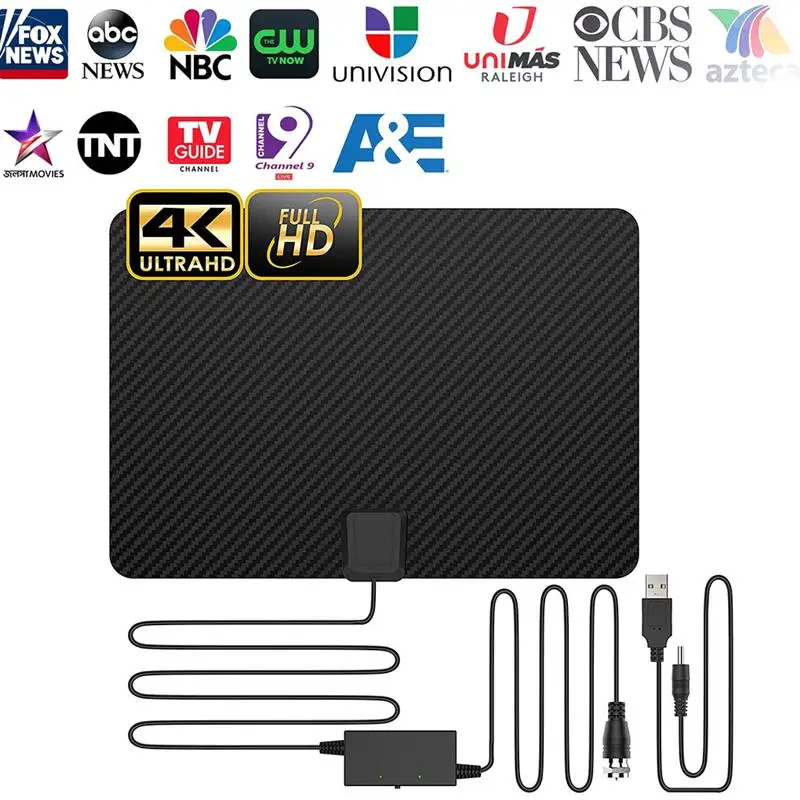 

4K 1080P комнатная ТВ антенна цифровая антенна HD TV углеродное волокно для DVB-T Freeview с супер усилителем сигнала