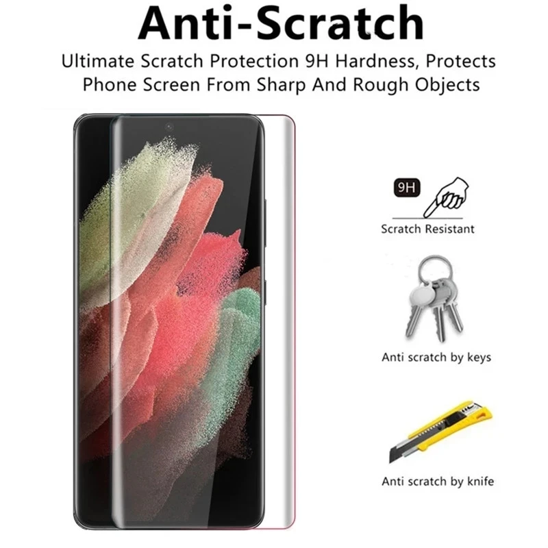 UV Tempered Glass for Samsung Galaxy S23 S21 S22 S20 Ultra S8 S9 S10 Plus FE Screen Protectors for Samsung Note 8 9 10 20 Plus