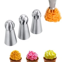 3pcsset stainless steel piping nozzles cake decorating tools kitchen cream nozzle diy fondant pastry baking accessories
