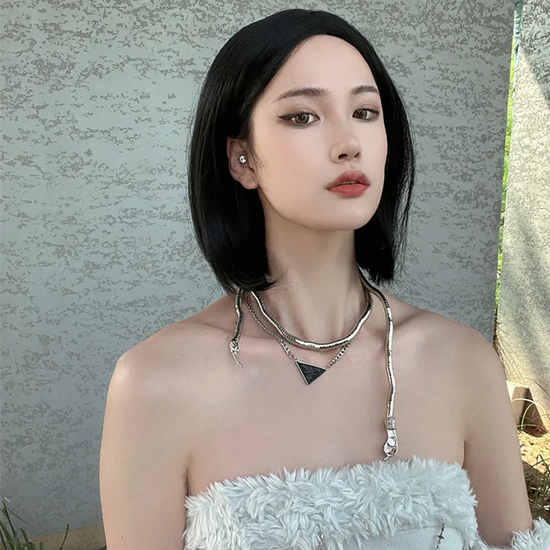 Современный синтетический парик для женщин черный боб-такт Mekhanizm