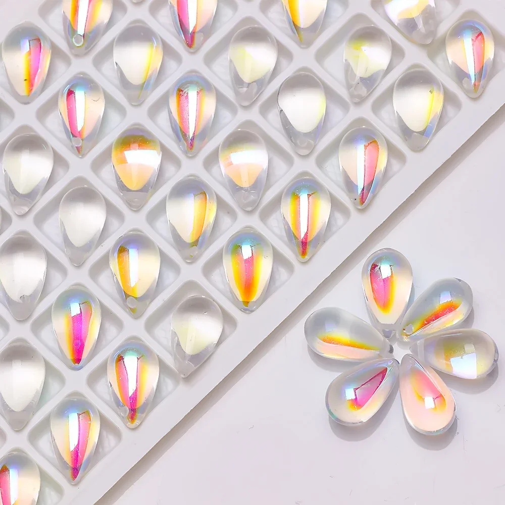 Стеклянные бусины-капли лэмпворк 30 шт. набор для самостоятельного изготовления