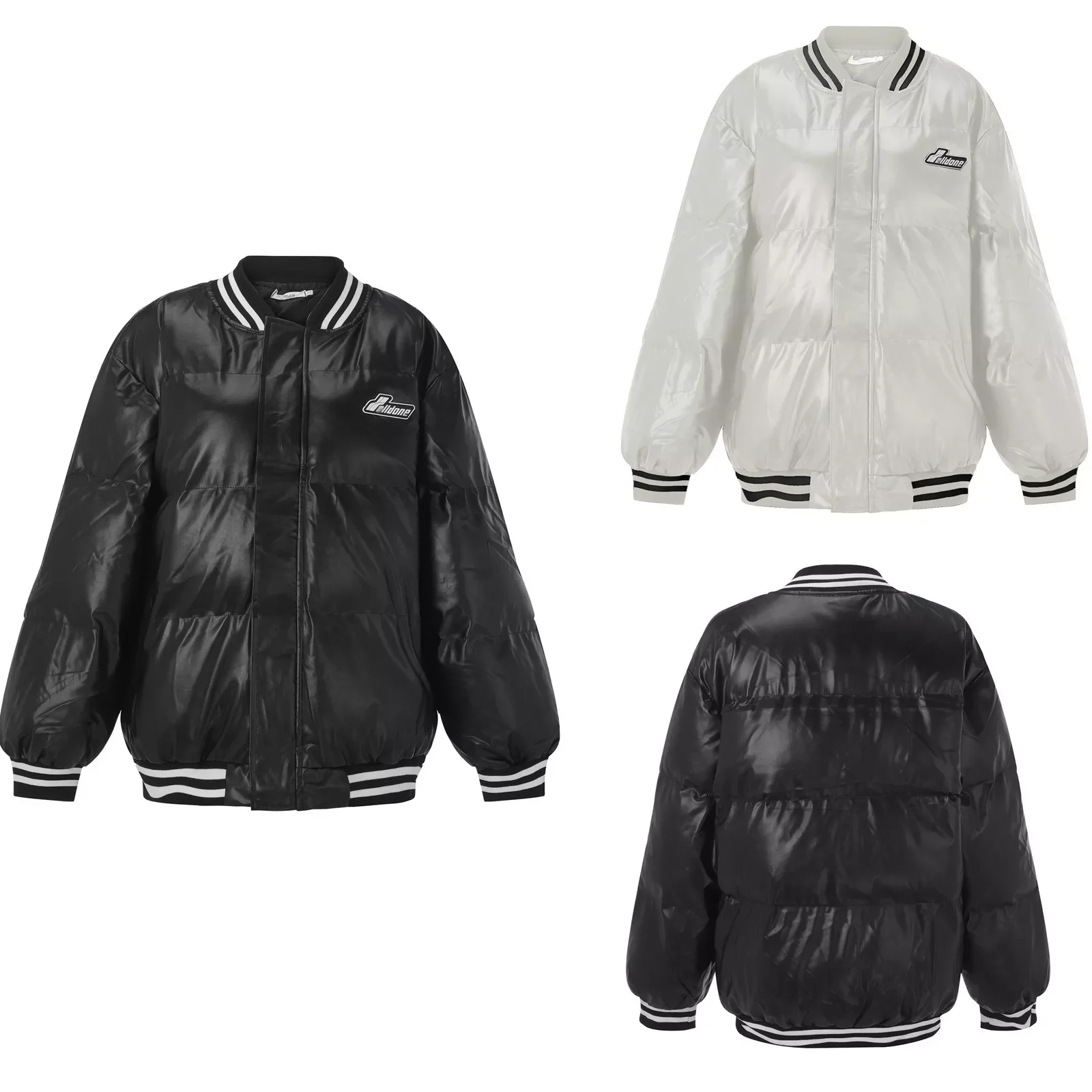 

Женское зимнее пальто с хлопковой подкладкой, из ПУ кожи