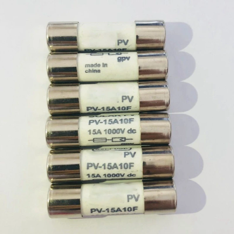 

20 Pcs 1000 VDC Fuse Solar PV Explosion-Proof Fuse Silver - 15A & 20A