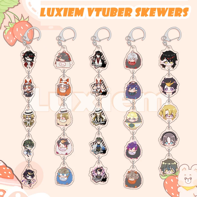 Брелок для ключей Vox, брелок для ключей в стиле аниме Luxiem, VTuber, Mini Heads