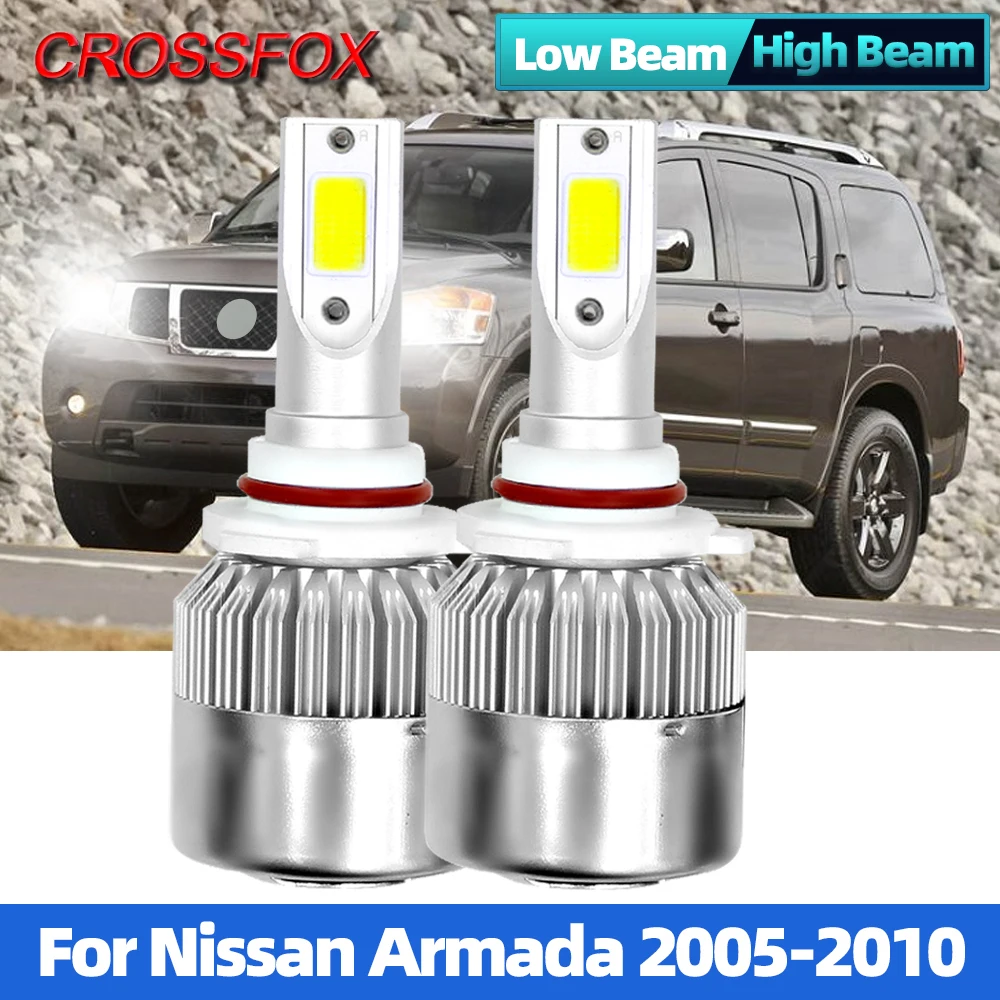 

Car LED Headlights Bulbs 9005 9006 HB3 HB4 High Low Beam Auto Light 12V For Nissan Armada 2005 2006 2007 2008 2009 2010