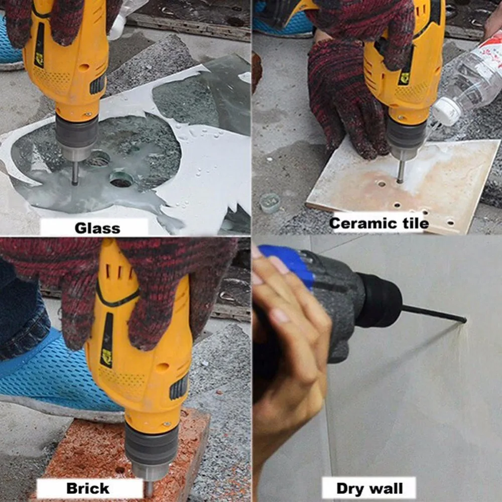 4/6/7 Pcs Glass Marble Porcelain Spear Head Ceramic Tile Drill Bits Set Spade Drill Bit 3/4/5/6/8/10/12mm images - 6