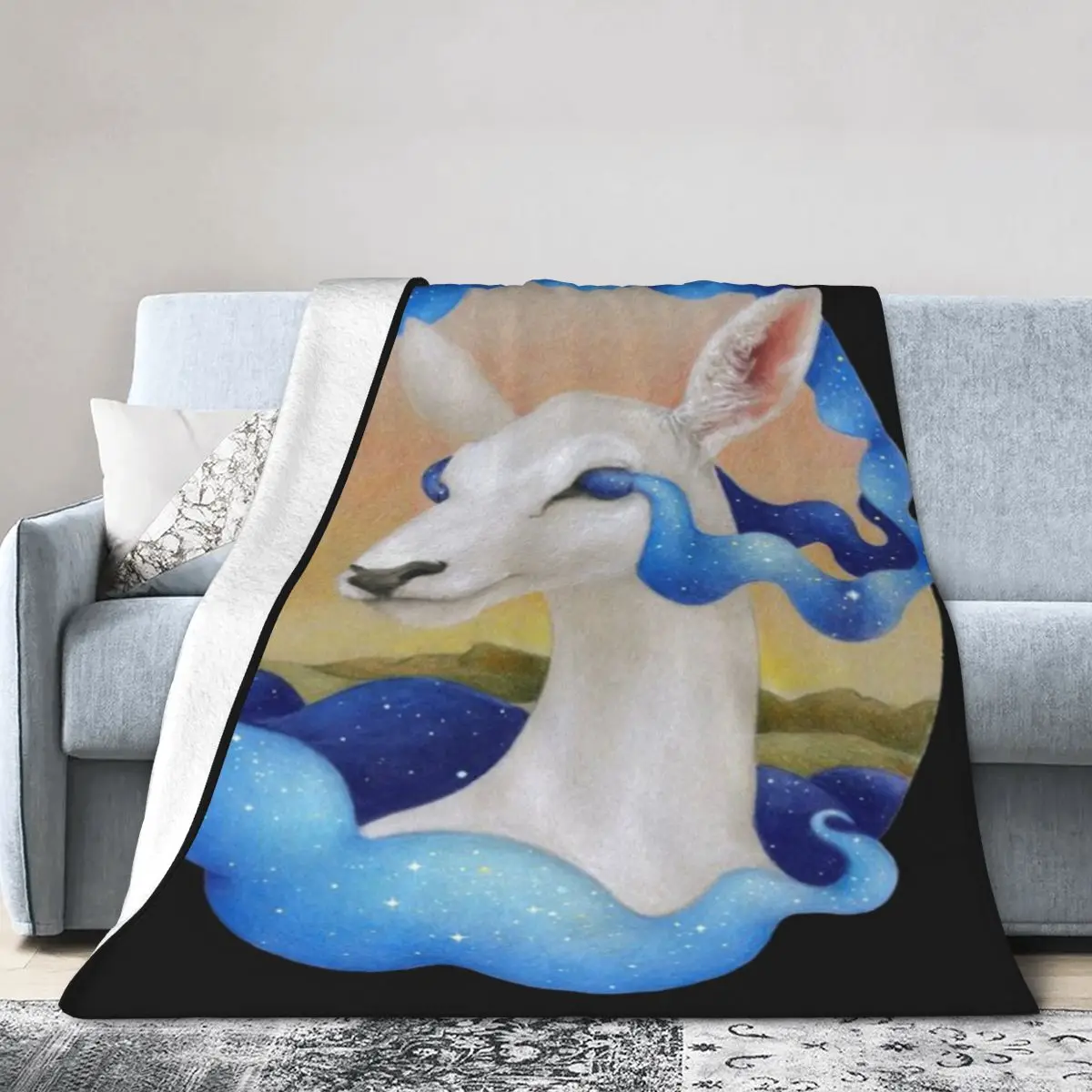 Белый олень — Дух леса ультрамягкое одеяло из микрофлиса