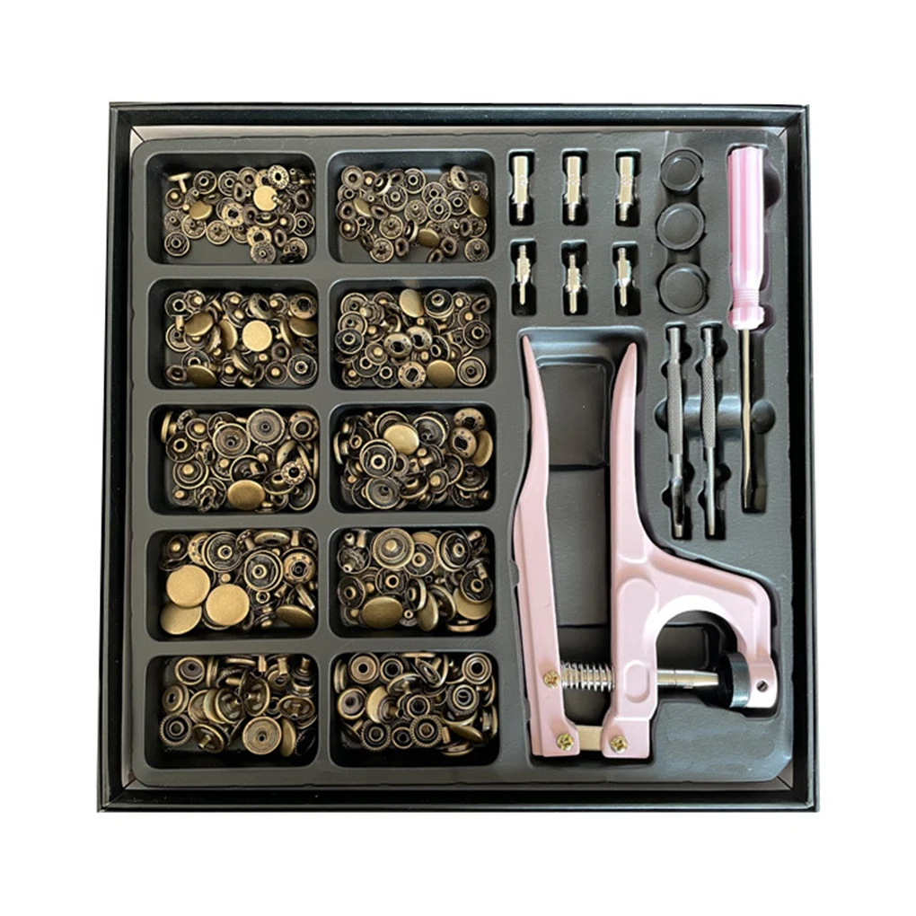 

100 Piece/set Snap Button Fastener Set Buttons Kit Waistband Household Needlework Leather Craft Sewing Accessory