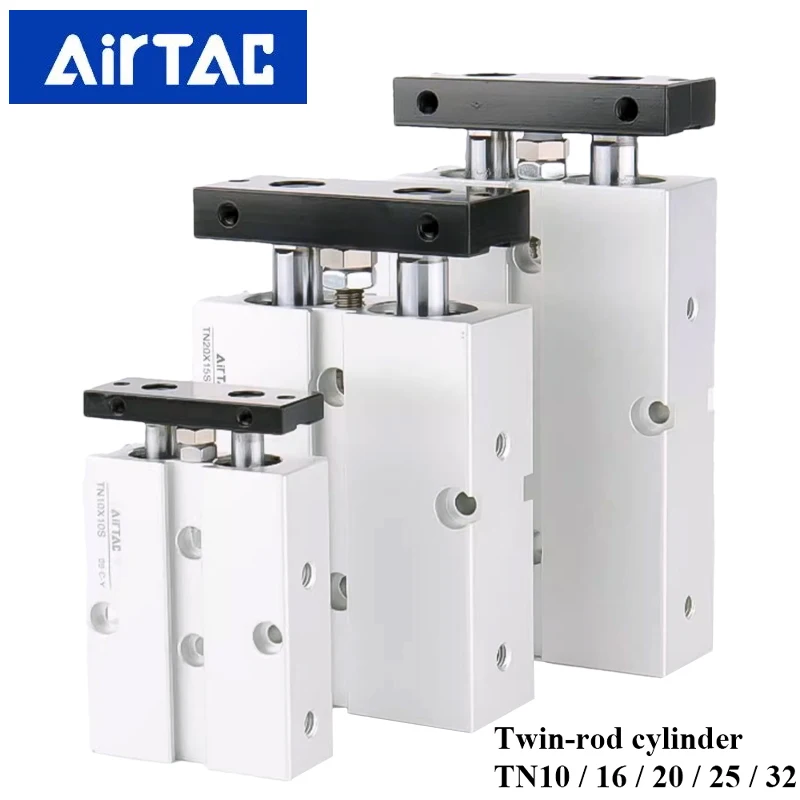 Фото Пневматические цилиндры AirTAC TN с двойным штоком, двухстороннего действия, с направляющими поршнями, диаметр цилиндра 10/16/20/25/32 мм №1
