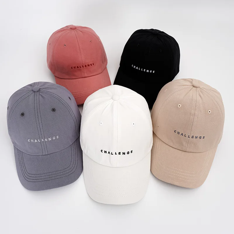

New Cotton Baseball Cap Women Casual Visor letter Embroidery Snapback Cap Summer Spring Unisex Solid Color Sun Hats Hip Hop Caps