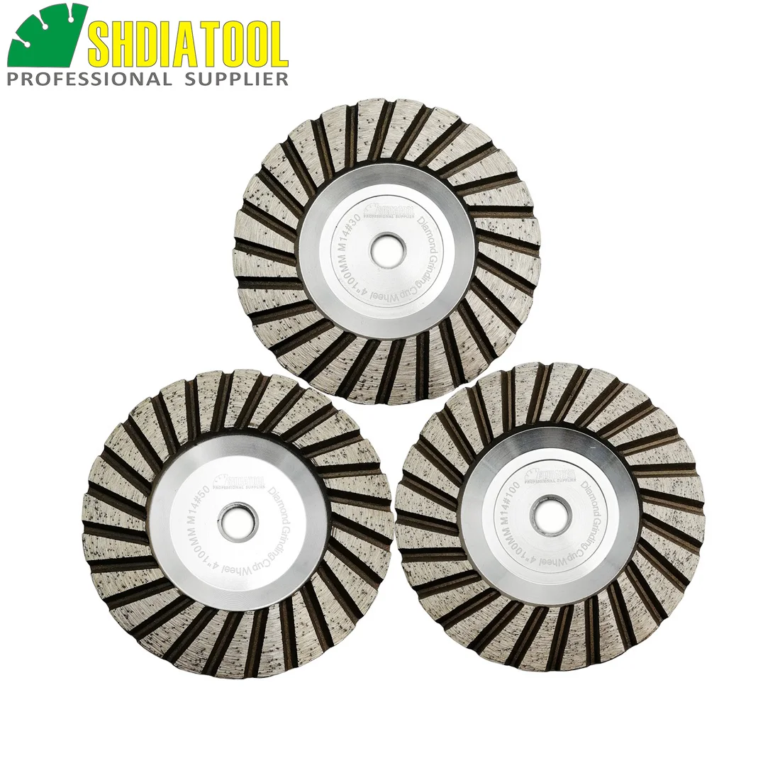 SHDIATOOL 1pc M14 Dia 4"/100mm Diamond Grinding Cup Wheel Al