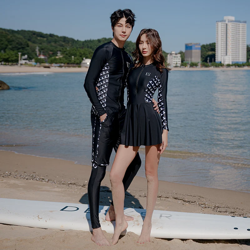 

Wisuwear корейский Ins облегающий и тонкий спортивный костюм для серфинга и дайвинга для пары мужской солнцезащитный консервативный купальник с длинным рукавом