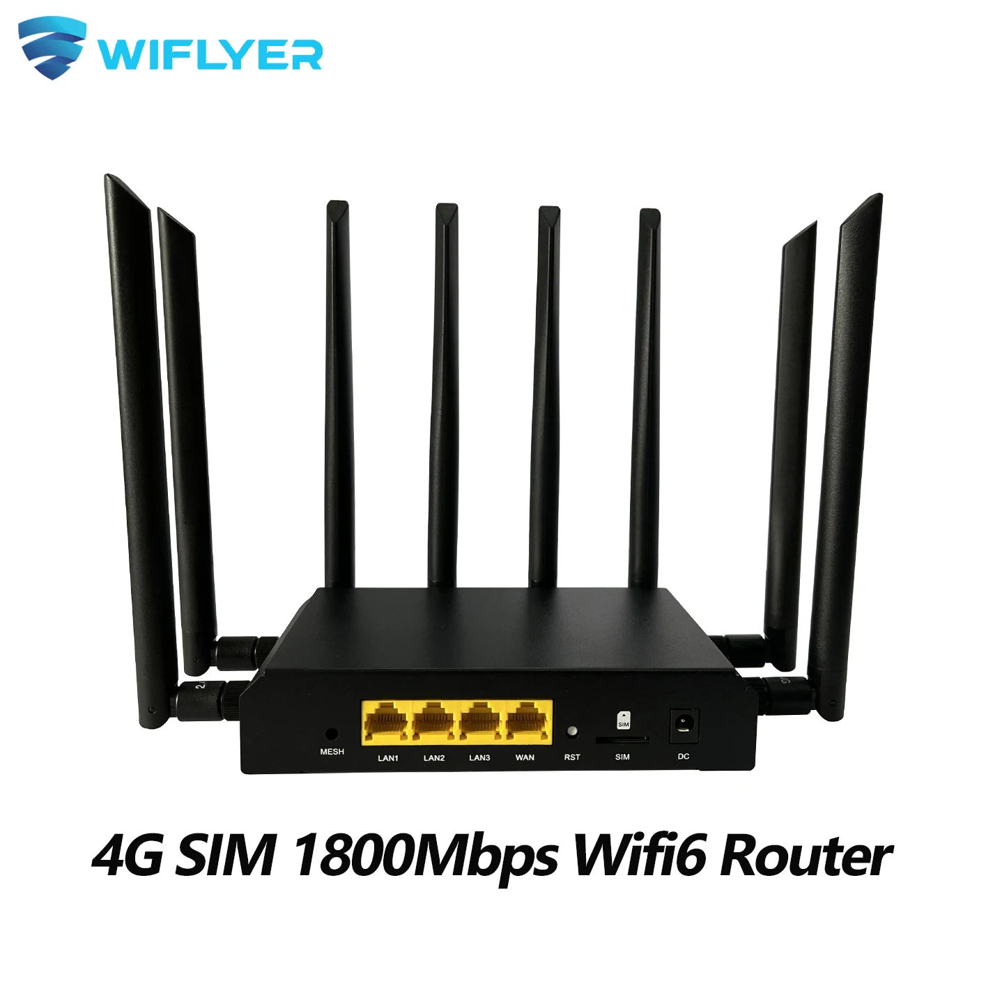 Wiflyer 4G Openwrt Router Wifi6 Mesh 1800Mbps Sim Card Gigabit LAN 2.4GHz 5.8GHz MU-MIMO Antenna Wifi Internet for 128 Decive