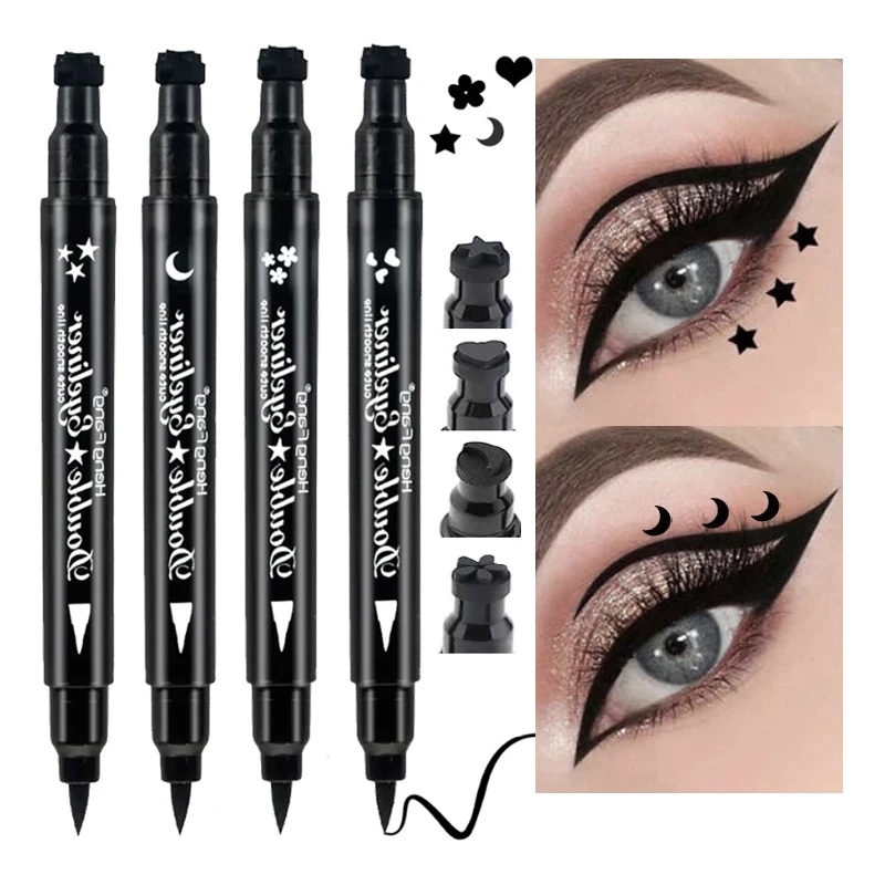 

Black Eyeliner Stamp Eyes Makeup Waterproof Long Lasting Cosmetic Easy to Wear Star Moon Peach Heart Liquid Eye Liner