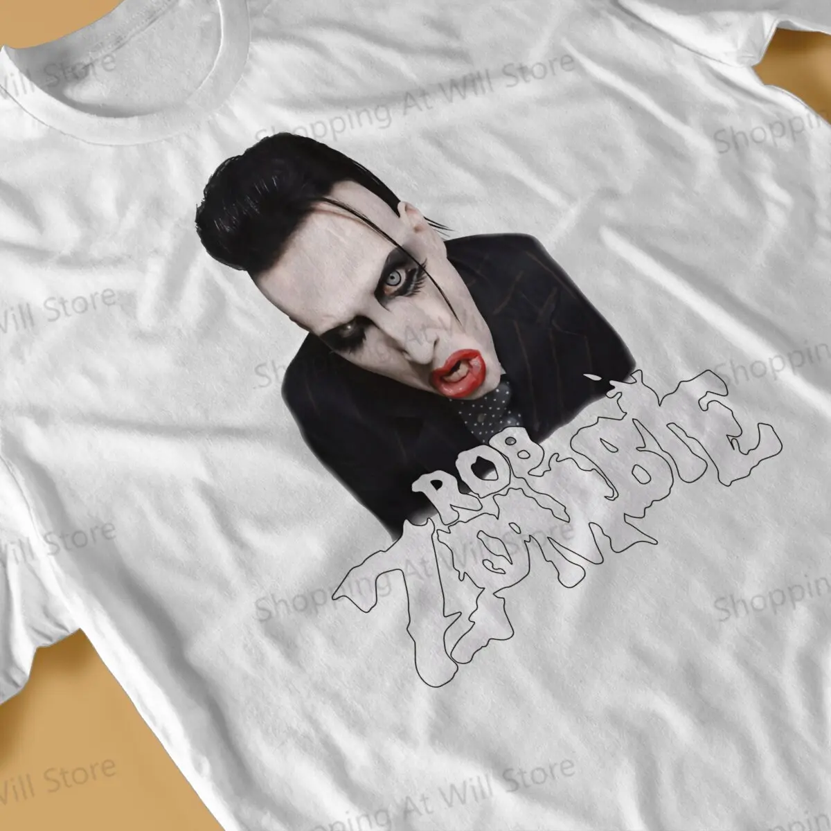Hot selling in Summer men's and women's casual T-shirts Rob Zombie - Marilyn Manson top Street Clothing S-6XL
