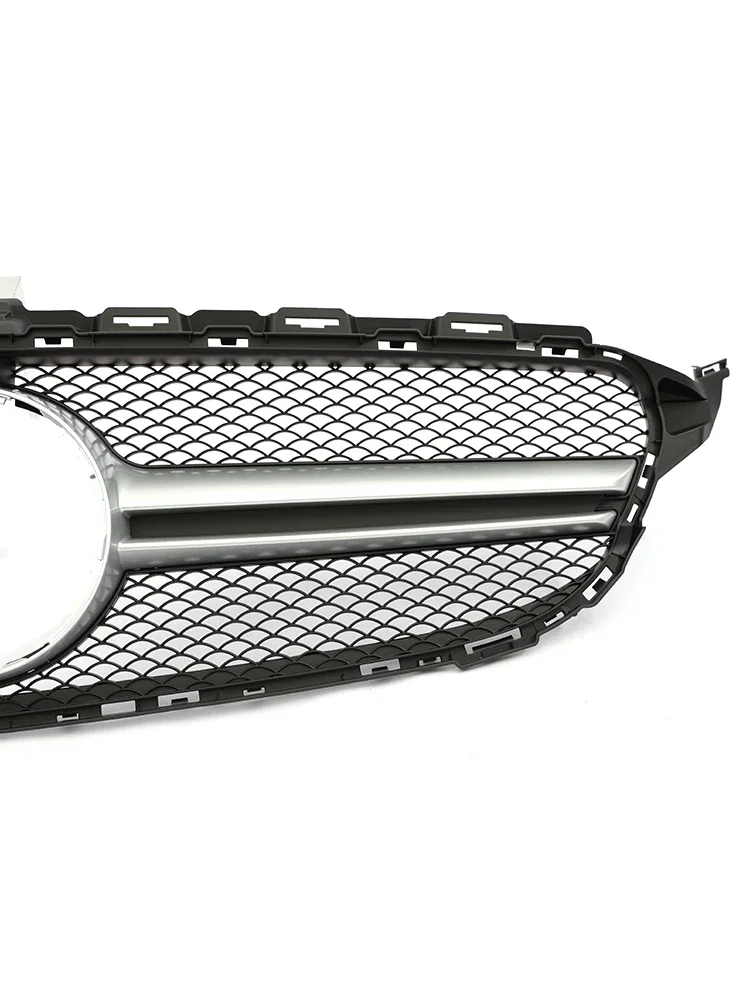 Передний бампер для Mercedes Benz C Class W205 гоночный гриль Diamond AMG GT E63S серебристо-Черный