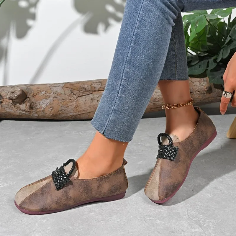 Женские туфли на плоской подошве новинка 2023 года весенние повседневные