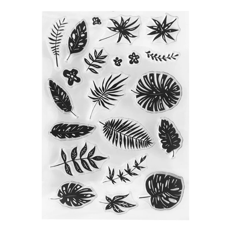

Tropical Leaves Silicone Clear Seal Stamp DIY Scrapbooking Embossing Photo Album Decorative Paper Card