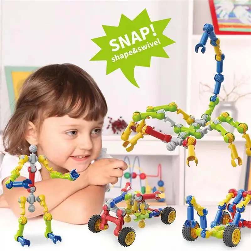 

3D STEM Skeleton Building Blocks Set DIY Creative Model Assembly Brick Kids Toys Educational Patchwork Educational Toys Gifts