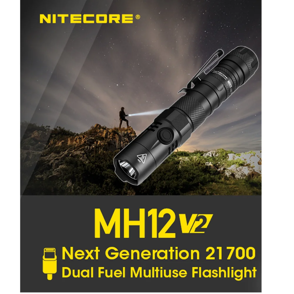 Оригинальный перезаряжаемый тактический фонарик NITECORE MH12 V2 5000 лм CREE XP-L2 V6