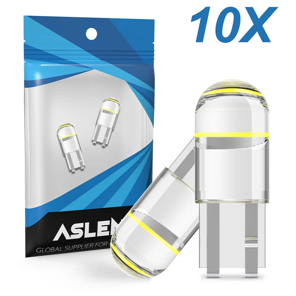 

10pcs Car LED T10 W5W Canbus COB 6000k Reading Dome Lamp Marker Wedge License PlateLight Bulb 168 194 192 DC 12V White Blue Red