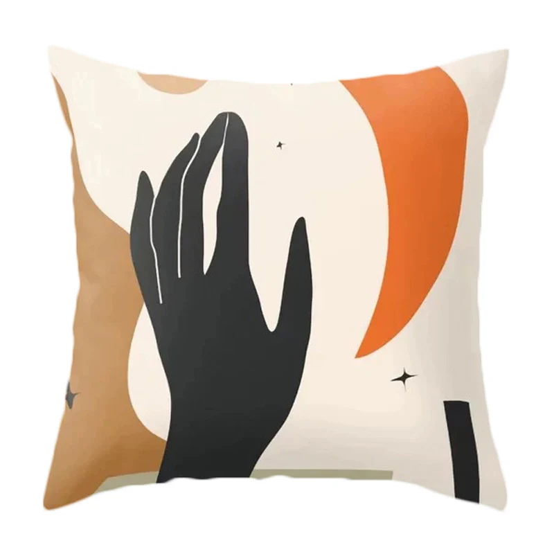 

4 Pcs Art Design Pillow Cover Modern Abstract Decorative Square Pillowcase Art Design Pillow Cover 45*45cm Set of 4
